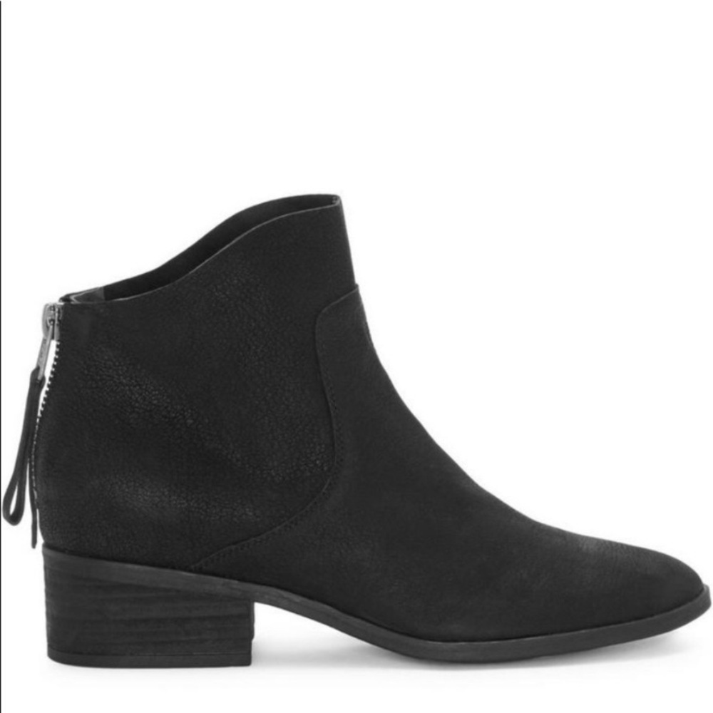 LUCKY BRAND | Women's Lahela Black Leather Hidden Wedge Back Zip Bootie size 9